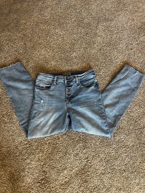 Kut from the Kloth Light Blue High-Rise Button-Fly Jeans